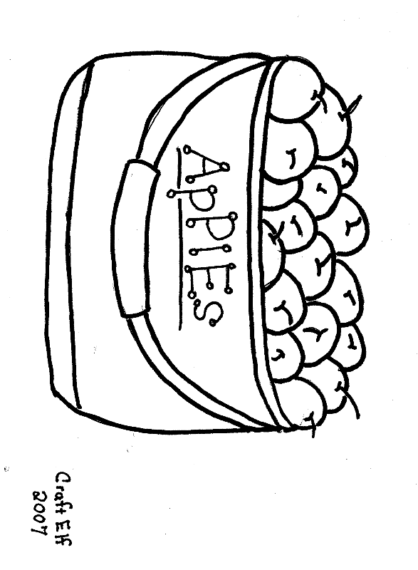 Free autumn bucket of apples coloring page - fun activity for children