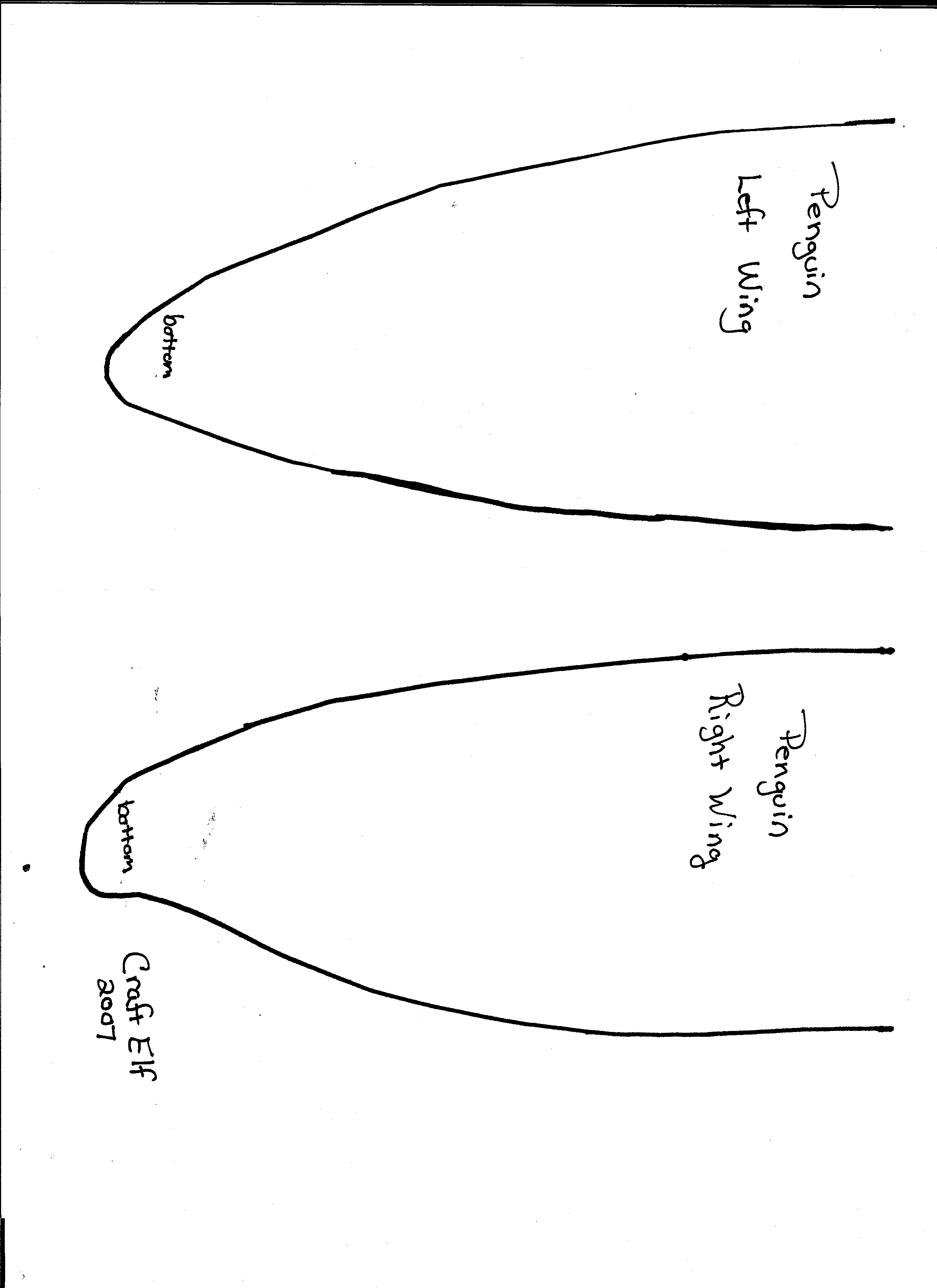 Wing pattern for Penguin countdown to Christmas